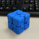 Cubo do infinito azul 3D articulado, ideal para aliviar o estresse