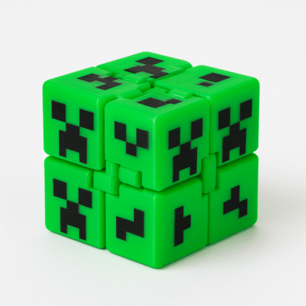 Fidget toy cubo do infinito com tema Minecraft Creeper em 3D impresso