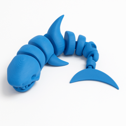 Tubarão azul articulado anti estresse 3D