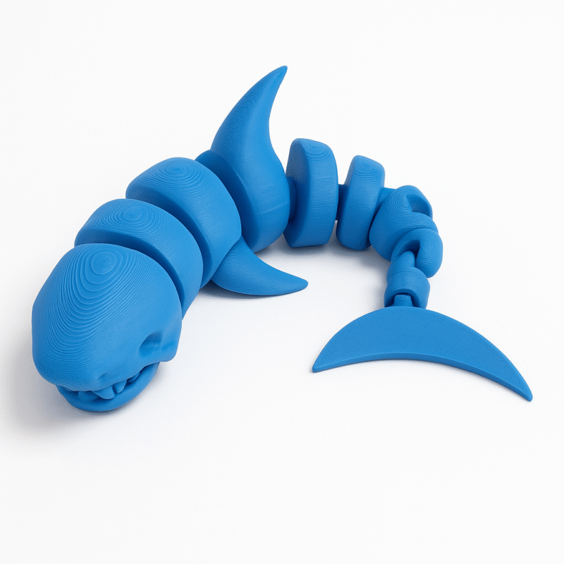 Tubarão azul articulado anti estresse 3D